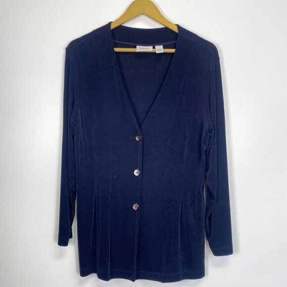 Travelers by Chico's Tops - Chico's Travelers Dark Blue V Neck Cardigan